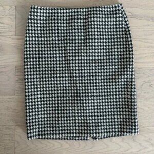 Ralph by Ralph Lauren Black & White Houndstooth Wool Skirt Y2K Tartan Size 8